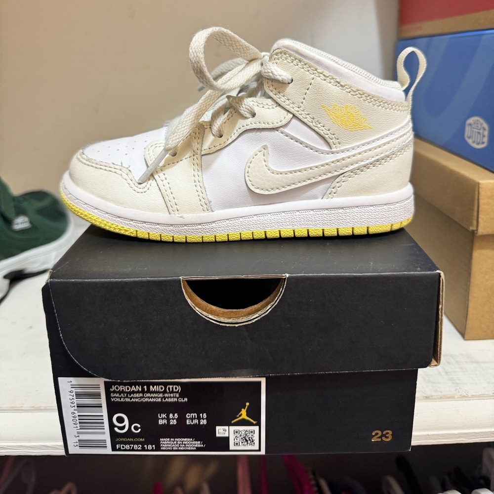 Jordan 1 mid toddler unisex. In original box.